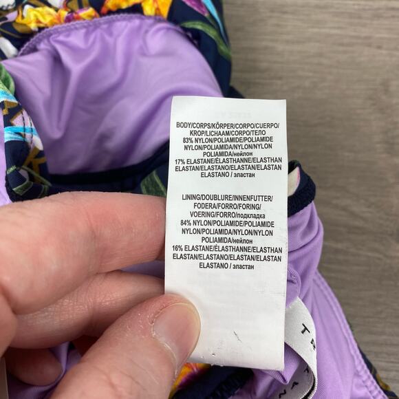 Trina Turk Blue Tropical Fiji Floral Ruffle Top Sz.12 Bottoms Sz.14 NWT - Picture 9 of 16